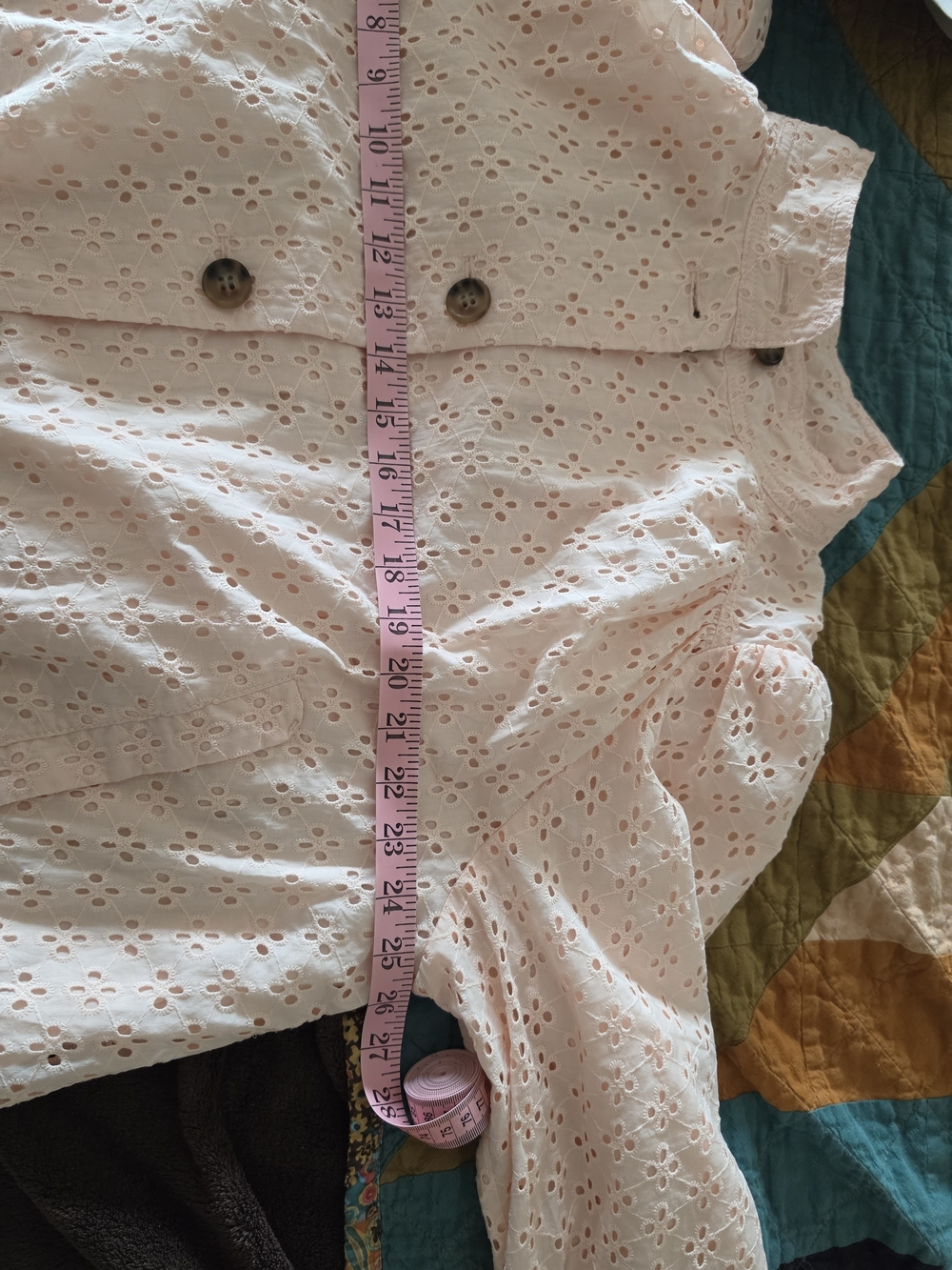 NWT H&M Peach Eyelet Puff Sleeve Jacket - Picture 6 of 6